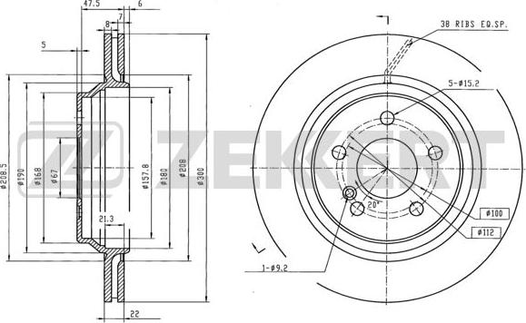 Zekkert BS-6126B - Kočioni disk www.molydon.hr