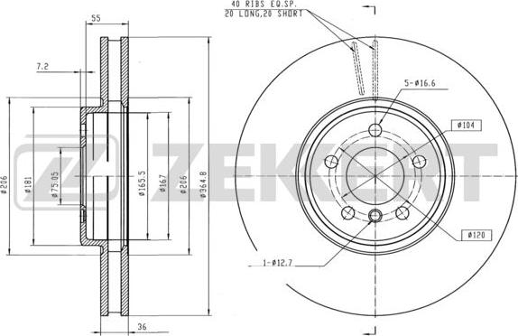 Zekkert BS-6170 - Kočioni disk www.molydon.hr