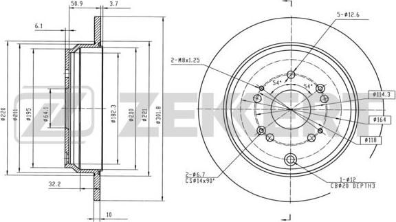 Zekkert BS-6171 - Kočioni disk www.molydon.hr