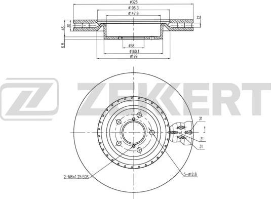 Zekkert BS-6361 - Kočioni disk www.molydon.hr