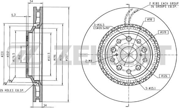 Zekkert BS-6296 - Kočioni disk www.molydon.hr