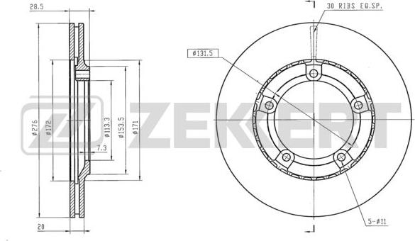 Zekkert BS-6249 - Kočioni disk www.molydon.hr