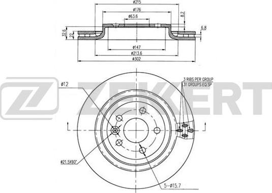 Zekkert BS-6235B - Kočioni disk www.molydon.hr