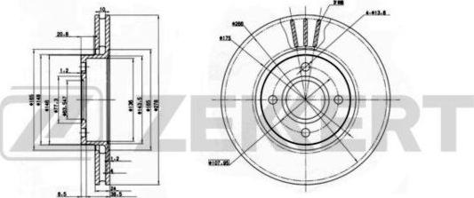 Zekkert BS-6238 - Kočioni disk www.molydon.hr