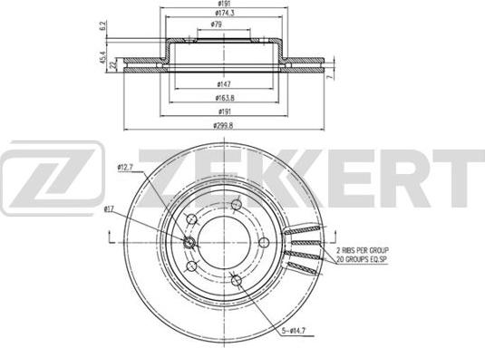 Zekkert BS-6222B - Kočioni disk www.molydon.hr