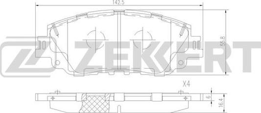 Zekkert BS-1529 - Komplet Pločica, disk-kočnica www.molydon.hr