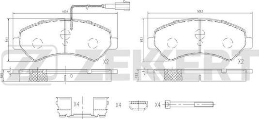 Zekkert BS-1696 - Komplet Pločica, disk-kočnica www.molydon.hr