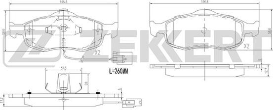 Zekkert BS-1620 - Komplet Pločica, disk-kočnica www.molydon.hr