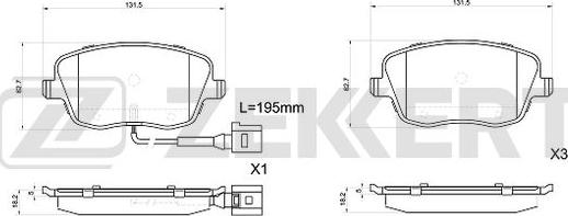 Zekkert BS-1043 - Komplet Pločica, disk-kočnica www.molydon.hr