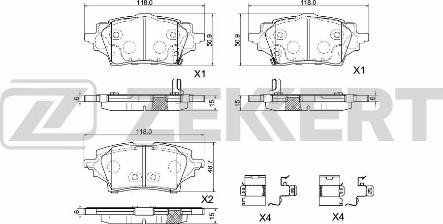 Zekkert BS-1060 - Komplet Pločica, disk-kočnica www.molydon.hr