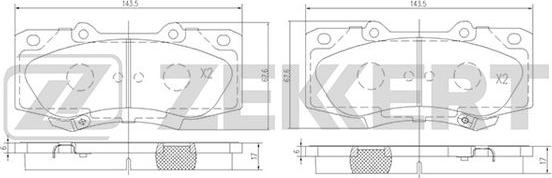 Zekkert BS-1002 - Komplet Pločica, disk-kočnica www.molydon.hr