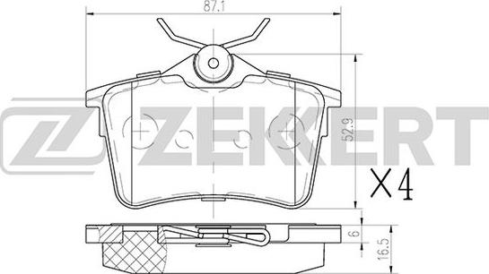 Zekkert BS-1012 - Komplet Pločica, disk-kočnica www.molydon.hr