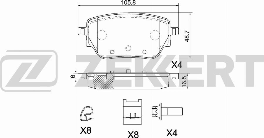 Zekkert BS-1082 - Komplet Pločica, disk-kočnica www.molydon.hr