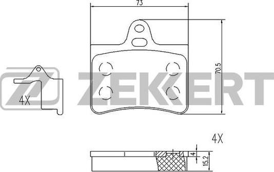 Zekkert BS-1020 - Komplet Pločica, disk-kočnica www.molydon.hr