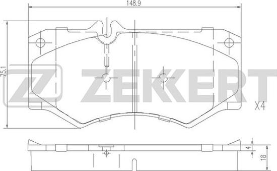 Zekkert BS-1151 - Komplet Pločica, disk-kočnica www.molydon.hr