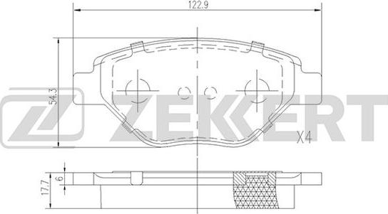 Zekkert BS-1166 - Komplet Pločica, disk-kočnica www.molydon.hr