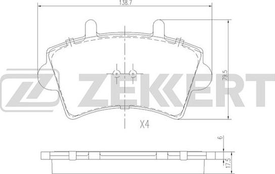 Zekkert BS-1161 - Komplet Pločica, disk-kočnica www.molydon.hr