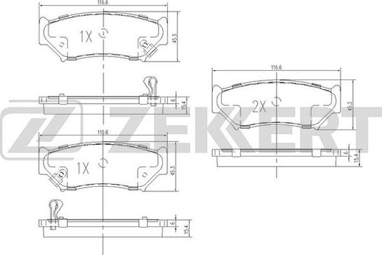 Zekkert BS-1106 - Komplet Pločica, disk-kočnica www.molydon.hr