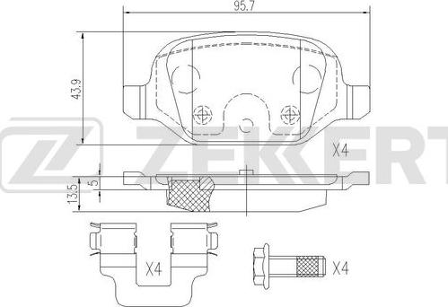 Zekkert BS-1108 - Komplet Pločica, disk-kočnica www.molydon.hr