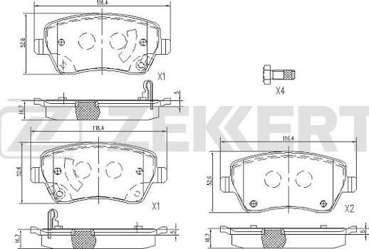 Zekkert BS-1113 - Komplet Pločica, disk-kočnica www.molydon.hr