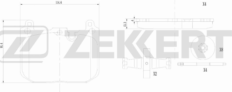 Zekkert BS-1349 - Komplet Pločica, disk-kočnica www.molydon.hr