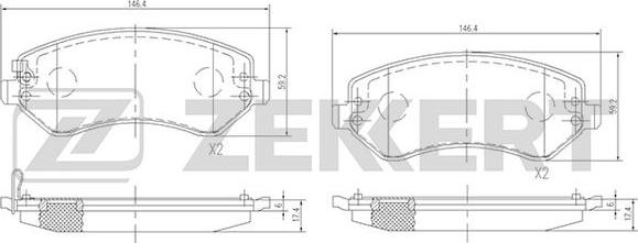 Zekkert BS-1345 - Komplet Pločica, disk-kočnica www.molydon.hr