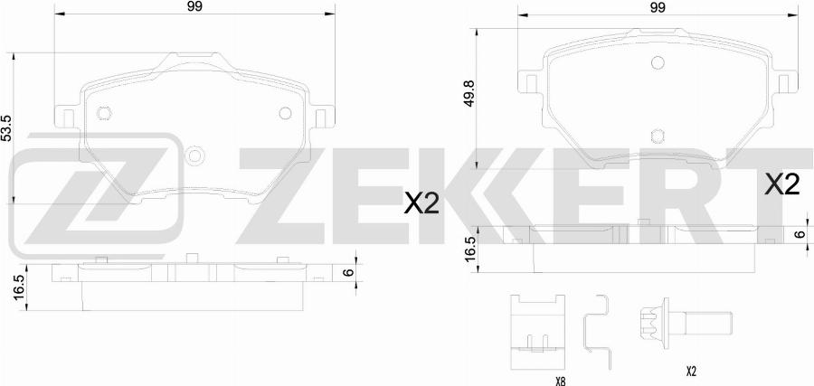 Zekkert BS-1346 - Komplet Pločica, disk-kočnica www.molydon.hr