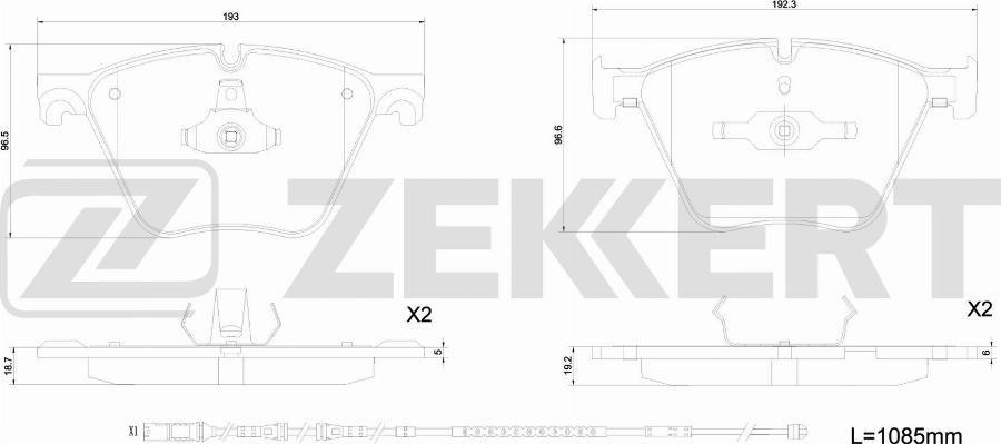 Zekkert BS-1343 - Komplet Pločica, disk-kočnica www.molydon.hr