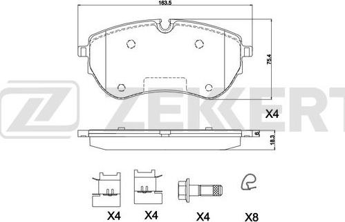 Zekkert BS-1307 - Komplet Pločica, disk-kočnica www.molydon.hr