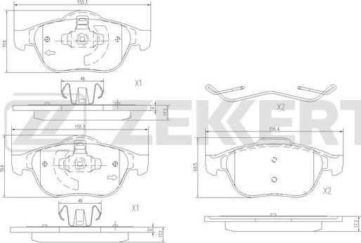 Zekkert BS-1318 - Komplet Pločica, disk-kočnica www.molydon.hr