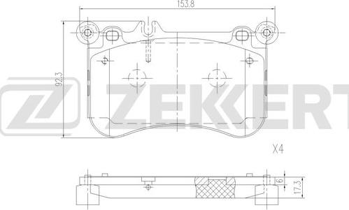 Zekkert BS-1338 - Komplet Pločica, disk-kočnica www.molydon.hr