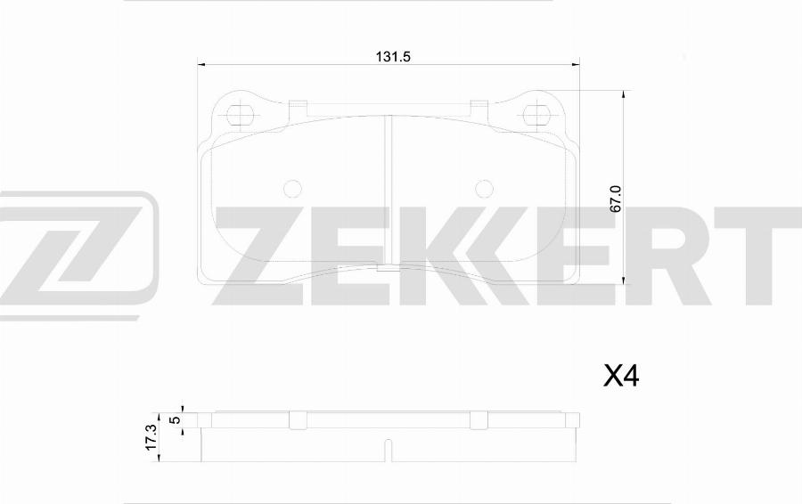 Zekkert BS-1337 - Komplet Pločica, disk-kočnica www.molydon.hr