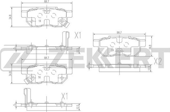 Zekkert BS-1259 - Komplet Pločica, disk-kočnica www.molydon.hr