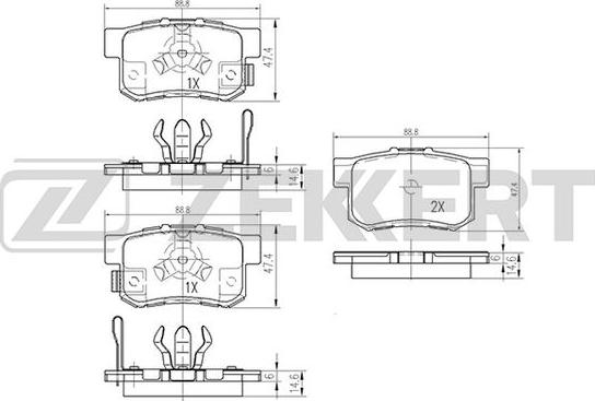 Zekkert BS-1258 - Komplet Pločica, disk-kočnica www.molydon.hr