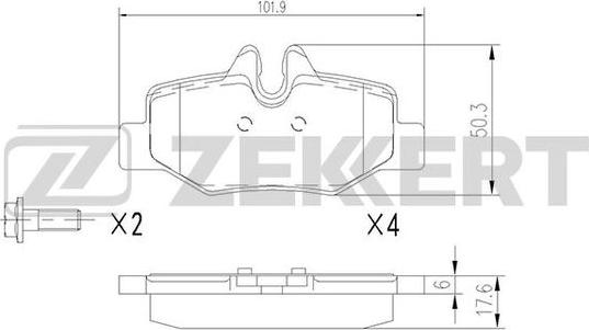 Zekkert BS-1212 - Komplet Pločica, disk-kočnica www.molydon.hr