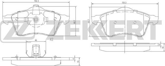 Zekkert BS-1282 - Komplet Pločica, disk-kočnica www.molydon.hr