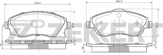 Zekkert BS-1234 - Komplet Pločica, disk-kočnica www.molydon.hr