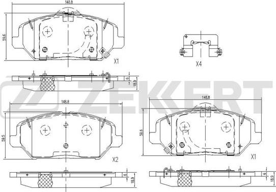 Zekkert BS-1236 - Komplet Pločica, disk-kočnica www.molydon.hr