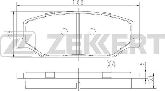 Zekkert BS-1231 - Komplet Pločica, disk-kočnica www.molydon.hr