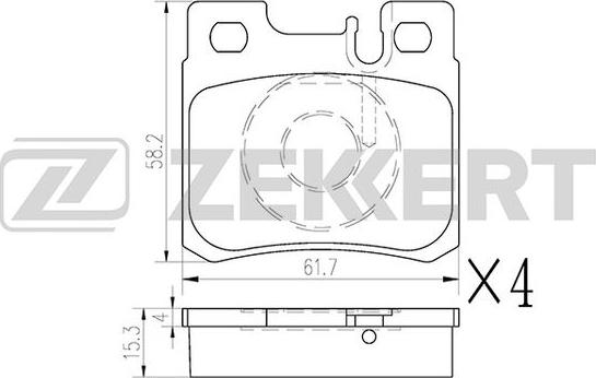 Zekkert BS-1233 - Komplet Pločica, disk-kočnica www.molydon.hr