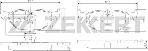 Zekkert BS-1232 - Komplet Pločica, disk-kočnica www.molydon.hr