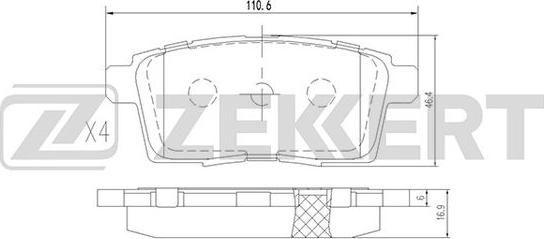 Zekkert BS-1229 - Komplet Pločica, disk-kočnica www.molydon.hr