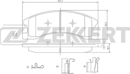 Zekkert BS-1278 - Komplet Pločica, disk-kočnica www.molydon.hr