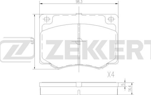 Zekkert BS-3043 - Komplet Pločica, disk-kočnica www.molydon.hr