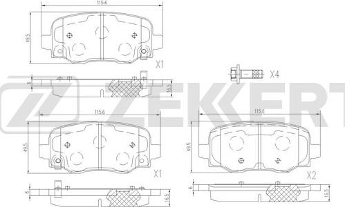 Zekkert BS-3058 - Komplet Pločica, disk-kočnica www.molydon.hr