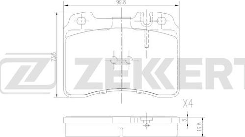 Zekkert BS-3002 - Komplet Pločica, disk-kočnica www.molydon.hr