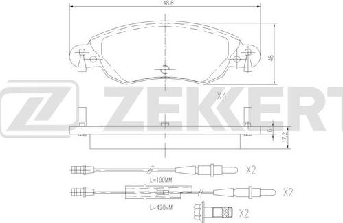 Zekkert BS-3036 - Komplet Pločica, disk-kočnica www.molydon.hr