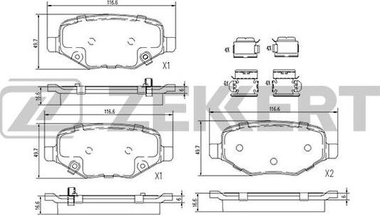 Zekkert BS-3023 - Komplet Pločica, disk-kočnica www.molydon.hr