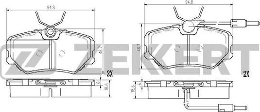 Zekkert BS-2993 - Komplet Pločica, disk-kočnica www.molydon.hr