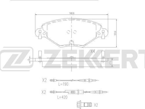 Zekkert BS-2909 - Komplet Pločica, disk-kočnica www.molydon.hr